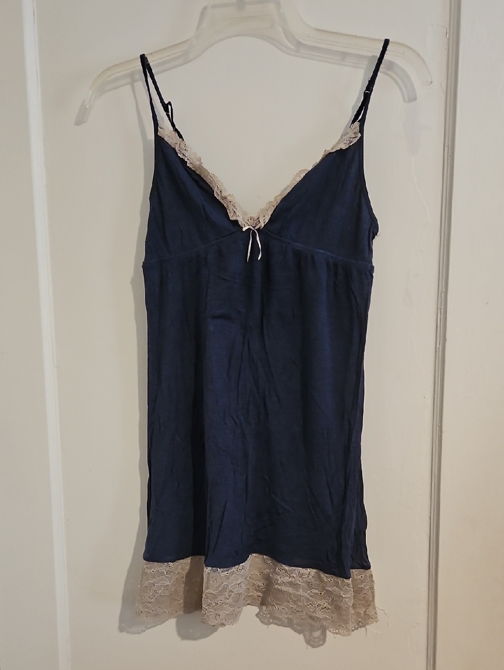 Victoria's Secret Navy Slip with Lace Trim Size Medium